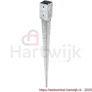 GAH Alberts inslag-paalvoet vierkant verzinkt 71x71x900 mm - H51500275 - afbeelding 1