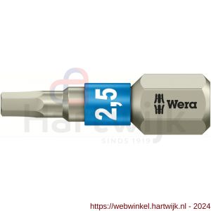 Wera 3840/1 TS zeskant bit Hex-Plus inbus RVS 2.5x25 mm - H227402378 - afbeelding 1