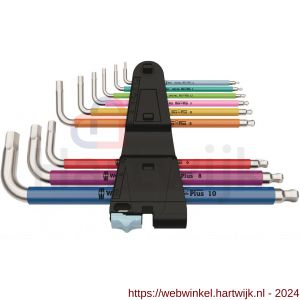 Wera 3950/9 Hex-Plus Multicolour Stainless 1 stiftsleutelset metrisch RVS 9 delig - H227400915 - afbeelding 2