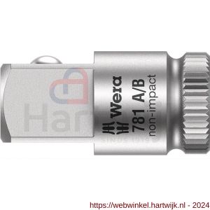 Wera 781 A 1/4 inch dopsleutel adapter 781 A/B 3/8 inch x 25.2 mm x 1/4 inch - H227403704 - afbeelding 1