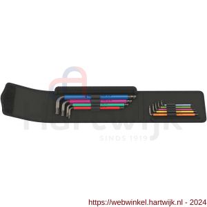 Wera 950/9 Hex-Plus Multicolour Imperial 1 stiftsleutelset in etui inch maten BlackLaser 9 delig - H227400905 - afbeelding 1