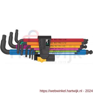 Wera 950/9 BlackLaser Imperial Multicolour 2 950/9 Hex-Plus multicolour Imperial 2 stiftsleutelset inch Blacklaser - H227403791 - afbeelding 1