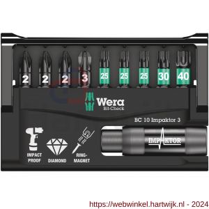 Wera Bit-Check 10 Impaktor 3 bit set 10 delig - H227401774 - afbeelding 2