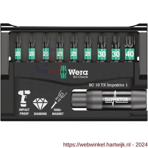 Wera Bit-Check 10 TX Impaktor 1 bit set 10 delig - H227401776 - afbeelding 2