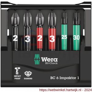 Wera Bit-Check 6 Impaktor 1 bit set 6 delig - H227401781 - afbeelding 2