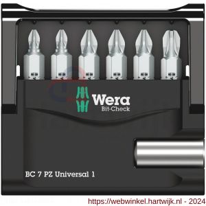 Wera Bit-Check 7 PZ Universal 1 bit set Pozidriv 7 delig - H227401570 - afbeelding 2