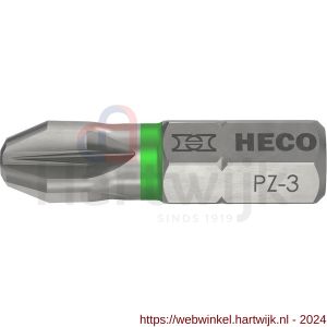 Heco schroefbit Pozi-Drive PZD 3 kleur ring groen in blister 10 stuks - H50803380 - afbeelding 1