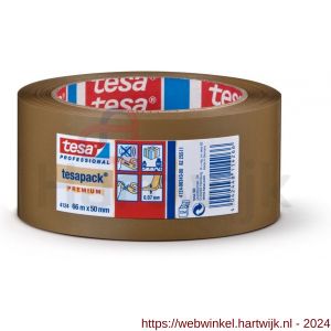 Tesa 4124 Tesapack 66 m x 50 mm bruin PVC verpakkingstape - H11650304 - afbeelding 1