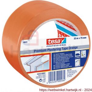 Tesa 4843 Tesaflex 33 m x 75 mm oranje premium bepleisteringstape - H11650072 - afbeelding 1