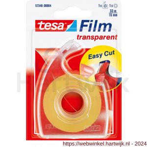 Tesa 57348 Tesafilm plakband en Easy Cut dispenser transparant 33 m x 15 mm - H11650601 - afbeelding 2