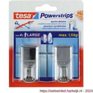 Tesa 58051 Powerstrips haakjes large rechthoek chroom 2 stuks - H11650408 - afbeelding 2