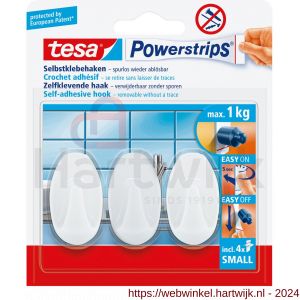 Tesa 57533 Powerstrips haakjes small ovaal wit 3 stuks - H11650374 - afbeelding 2