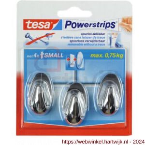 Tesa 57543 Powerstrips haakjes small ovaal chroom 3 stuks - H11650375 - afbeelding 2