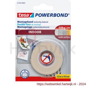 Tesa 55740 Powerbond Indoor montagetape 1,5 m x 19 mm - H11650384 - afbeelding 2