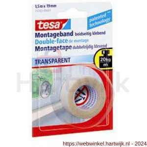 Tesa 55743 Powerbond montagetape transparant 1,5 m x 19 mm - H11650385 - afbeelding 2