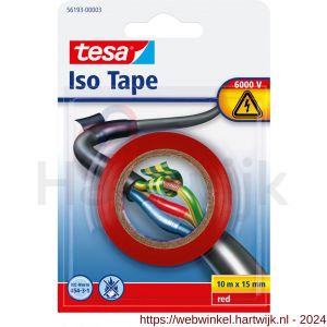 Tesa 56193 isolatietape rood 10 m x 15 mm - H11650417 - afbeelding 1