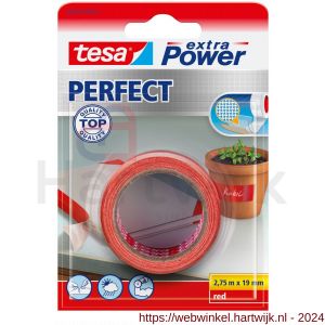 Tesa 56342 Extra Power Perfect textieltape rood 2,75 m x 19 mm - H11650390 - afbeelding 1