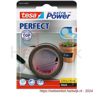 Tesa 56342 Extra Power Perfect textieltape zwart 2,75 m x 19 mm - H11650391 - afbeelding 1