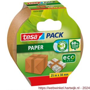 Tesa 5054 Tesapack paper EcoLogo verpakkingstape bruin 38 m x 25 mm - H11650614 - afbeelding 1