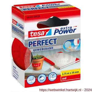 Tesa 56343 Extra Power Perfect textieltape 2,75 m x 38 mm rood - H11650619 - afbeelding 1