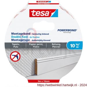 Tesa 77743 Powerbond montage tape gevoelige oppervlakken 5 m x 19 mm - H11650564 - afbeelding 1