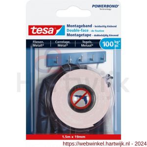 Tesa 77746 Powerbond montage tape tegels en metaal 1,5 m x 19 mm - H11650567 - afbeelding 1