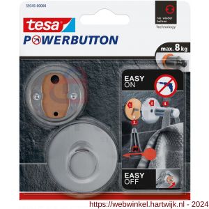 Tesa 59345 Powerbutton Premium haak mat chroom - H11650480 - afbeelding 1