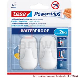Tesa 59781 Powerstrips Waterproof haken L kunststof wit - H11650532 - afbeelding 2