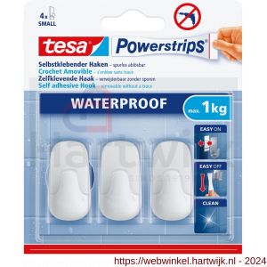 Tesa 59782 Powerstrips Waterproof haken S kunststof wit - H11650533 - afbeelding 2