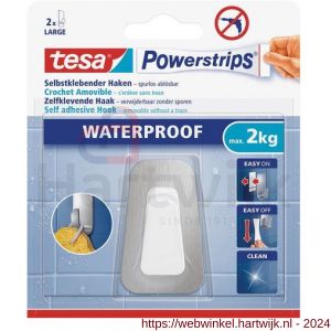 Tesa 59784 Powerstrips Waterproof haken L metaal-kunststof - H11650535 - afbeelding 1