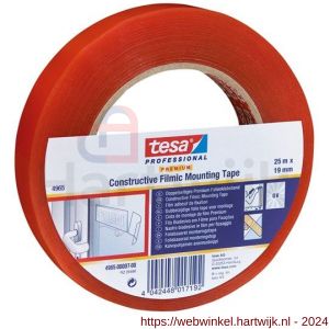 Tesa 4965 Tesafix 50 m x 9 mm transparant dubbelzijdige transparante folie tape - H11650123 - afbeelding 2