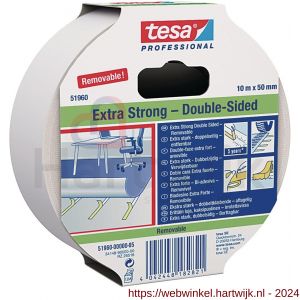 Tesa 51960 Tesafix 25 m x 50 mm transparant extra sterke vloerbedekkingstape verwijderbaar - H11650132 - afbeelding 1