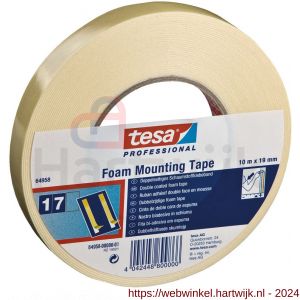 Tesa 64958 Tesafix 25 m x 19 mm wit dubbelzijdige PE-foamtape - H11650325 - afbeelding 1