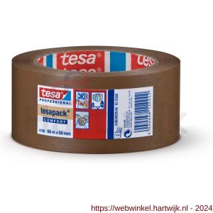 Tesa 4100 Tesapack 66 m x 50 mm bruin PP verpakkingstape - H11650275 - afbeelding 1