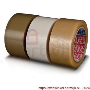 Tesa 4124 Tesapack 66 m x 75 mm bruin PVC verpakkingstape - H11650305 - afbeelding 1