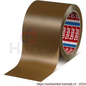 Tesa 4120 Tesapack 66 m x 75 mm bruin PVC verpakkingstape - H11650282 - afbeelding 1