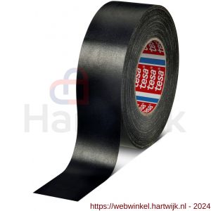 Tesa 4657 Tesaband 50 m x 50 mm zwart temperatuurbestendige textieltape - H11650190 - afbeelding 1
