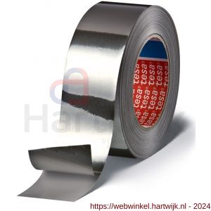 Tesa 50525 Tesaband 50 m x 50 mm aluminium makkelijk hanteerbare 30 µm aluminiumtape met voering - H11650000 - afbeelding 1