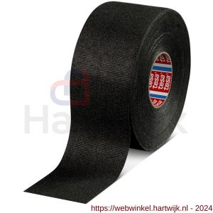 Tesa 51608 Tesaband 25 x m 50 mm zwart PET-vlies tape voor flexibiliteit en geluidsdemping - H11650100 - afbeelding 1