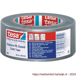 Tesa 4688 Tesaband 50 m x 50 mm grijs standaard polyethyleengecoate textieltape - H11650208 - afbeelding 1
