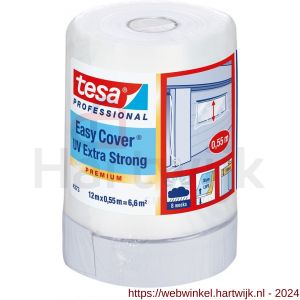 Tesa 4373 Easycover 12 m x 550 mm blauw sterke maskeringsfolie met UV-textieltape - H11650345 - afbeelding 1