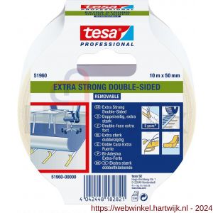 Tesa 51960 Tesafix 25 m x 50 mm transparant extra sterke vloerbedekkingstape verwijderbaar - H11650133 - afbeelding 1