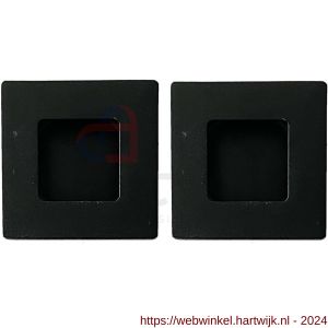 Henderson schuifdeurbeslag accessoires 353/B inlaatkom vierkant set 2 stuks 50 mm zwart - H20301252 - afbeelding 1