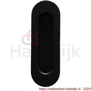 Henderson schuifdeurbeslag accessoires 500/B schuifdeurkom ovaal 120x40 mm zwart - H20301244 - afbeelding 1