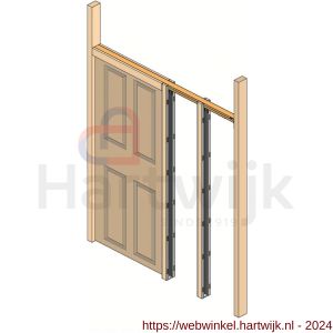 Henderson PDK10 schuifdeurbeslag Pocket Door inbouw set tussen-de-wand houten deuren 930x2315 mm - H20300164 - afbeelding 1