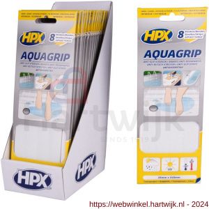 HPX Aqua Grip anti-slip tape 8 stuks transparant 20 mm x 240 mm - H51700260 - afbeelding 1