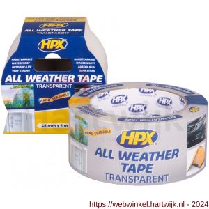 HPX All Weather Tape reparatietape water- en weerbestendig transparant 48 mm x 25 m - H51700217 - afbeelding 2