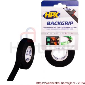HPX Back grip bevestigingstape zwart 16 mm x 5 m - H51700109 - afbeelding 1