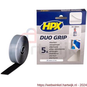 HPX Duo grip klikband zwart 25 mm x 2 m - H51700116 - afbeelding 1