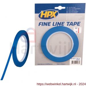 HPX Fine line tape hittebestendige lineerband blauw 6 mm x 33 m - H51700059 - afbeelding 1